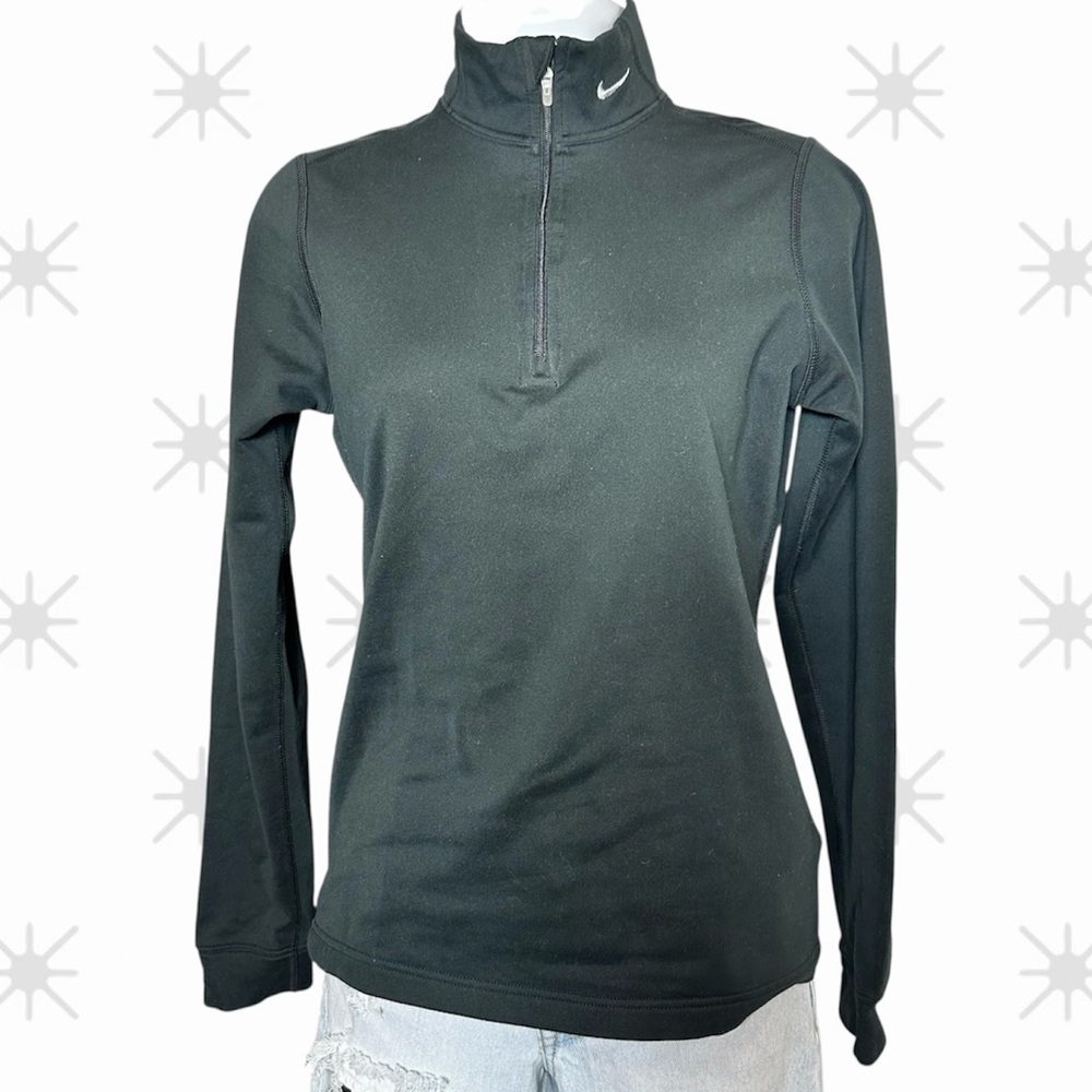 Nike Size Medium Quarter Zip Pullover Dri-FIT Long Sleeve Athletic Running Gym